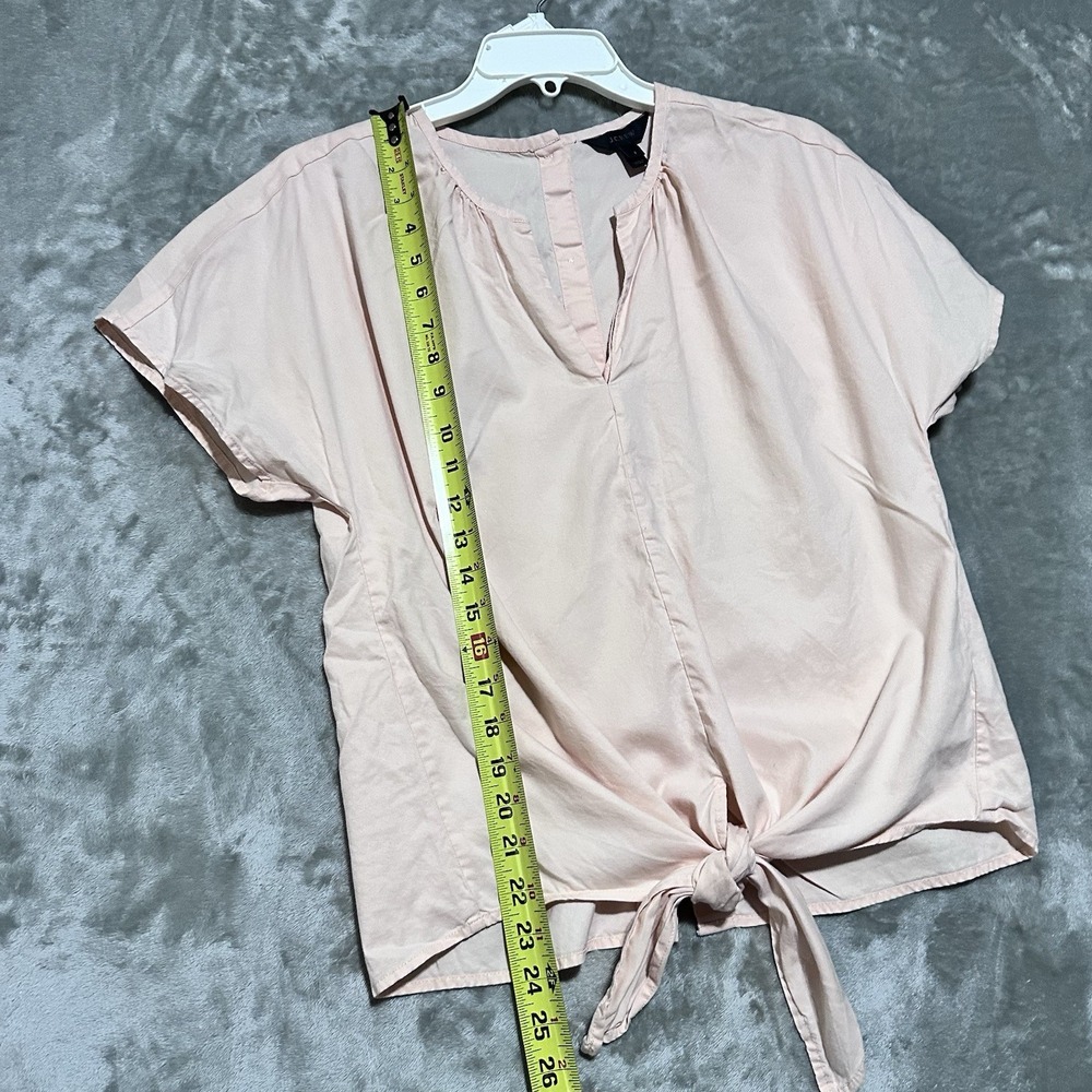 J Crew Tie Front Button Back Blouse Womens Sz S Pink Cottagecore Romantic Preppy - Picture 7 of 9